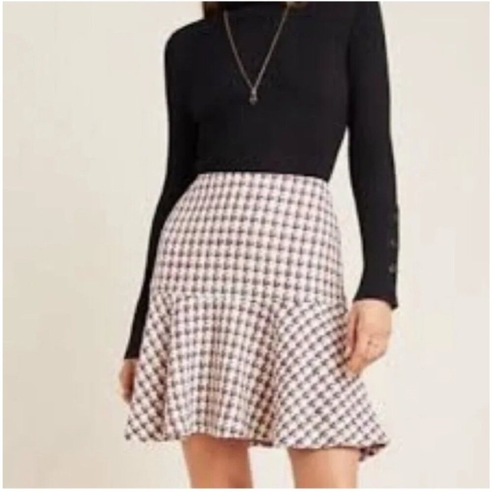 Maeve by Anthropologie  Bobbie Flounced Mini Tweed Skirt Size 2